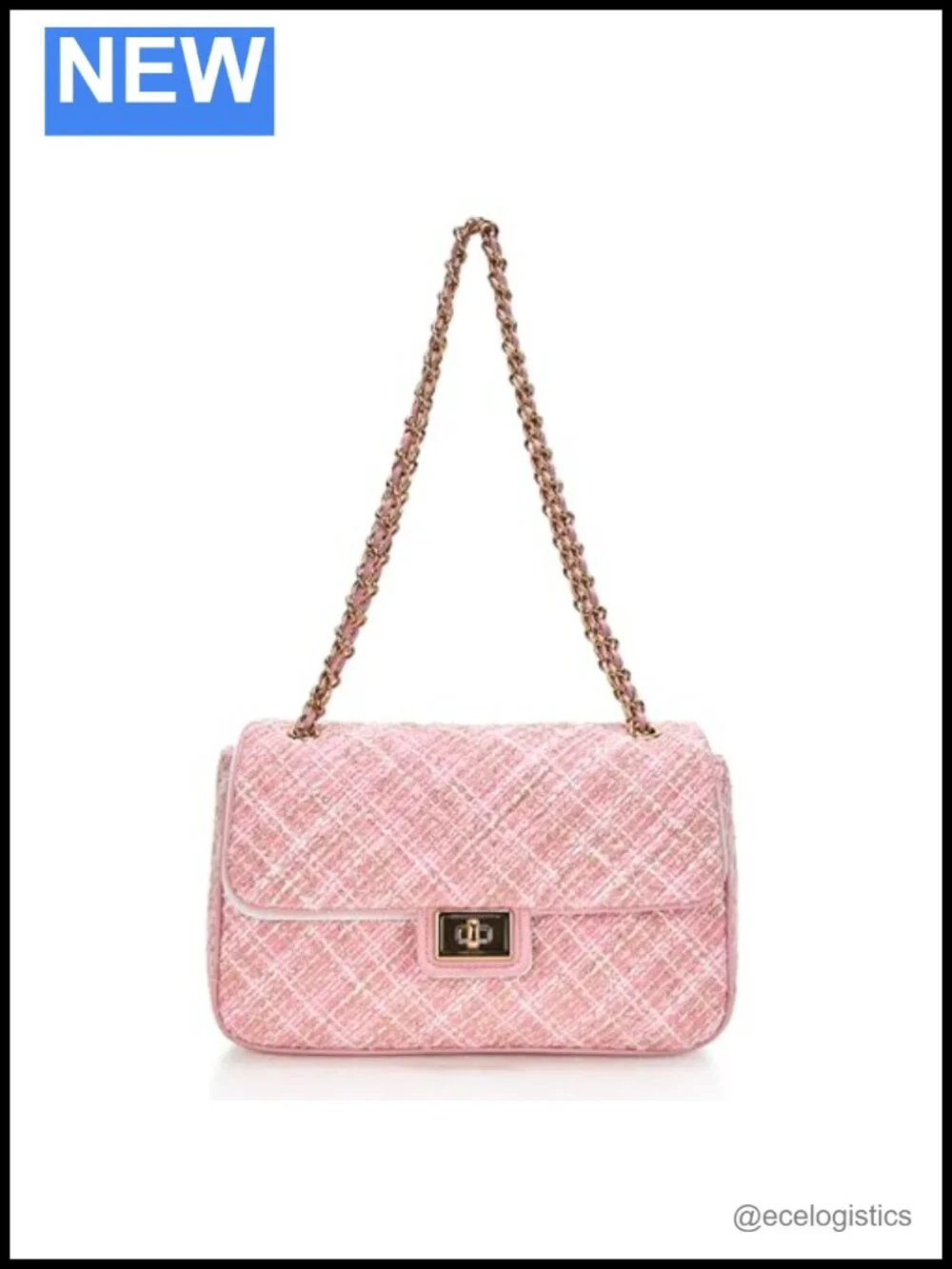Tweed Shoulder Bag Satchel Designer Handbag Women's